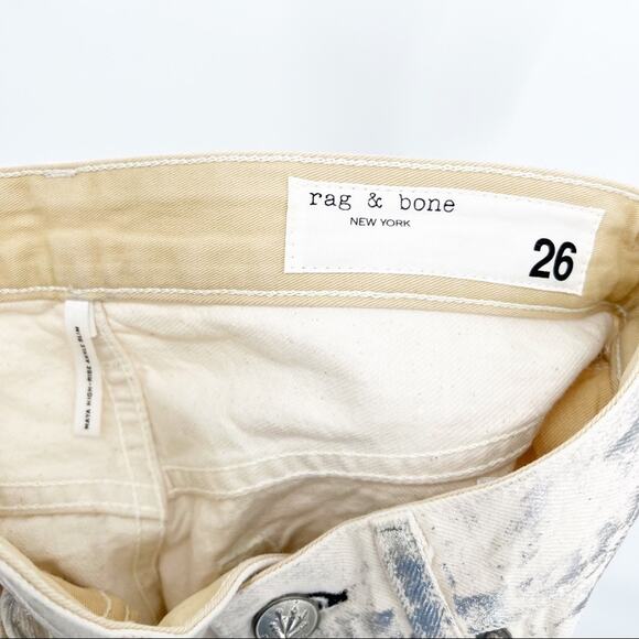 NWT Rag & Bone Maya High Rise Slim Metallic Coated Jeans 26 Moonshine Wash - Picture 6 of 10